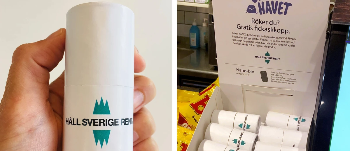 Fickaskkoppar för utdelning i en 7 Eleven-butik