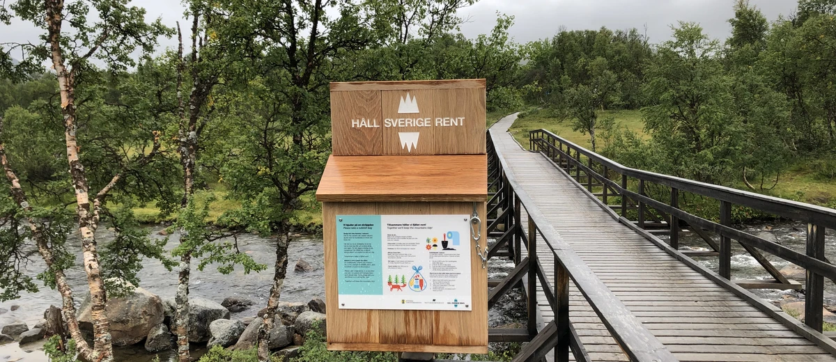 Påsholk längs vandringsleden vid STF Storulvån. Foto: Hanna-Kajsa Fernström/Håll Sverige Rent