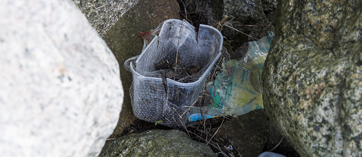 Plastskräp vid havet