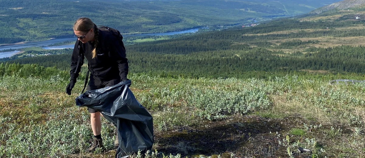 Skräpplockning på Åreskutan