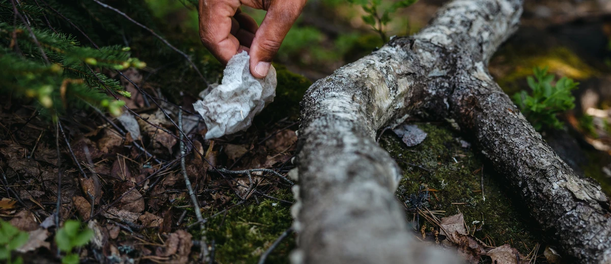 Våtservett i naturen