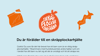 Brev till föräldrar i samband med Skräpplockardagarna