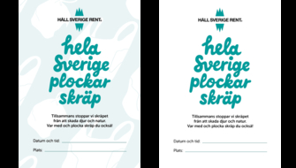 Exempel på ifyllningsbar affisch inför Hela Sverige plockar skräp