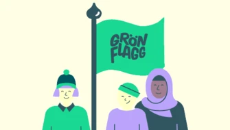 Illustration flagga elever och lärare