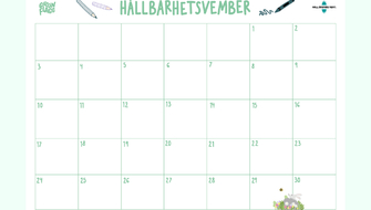 Kalender för en hållbar november