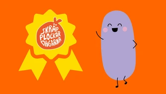 Grafisk böna med en Skräpplockardagarna-medalj