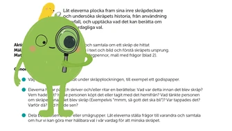 Grafisk bild med utsnitt av lektionsmaterialet