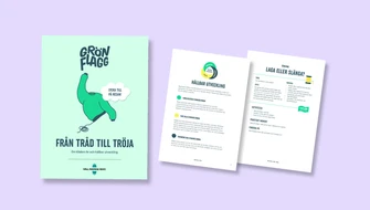 grön tröja på lila bakgrund