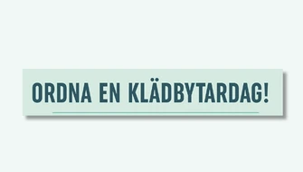 en grön text på grön bakgrund med texten Ordna en klädbytardag!