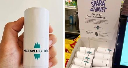 Fickaskkoppar för utdelning i en 7 Eleven-butik