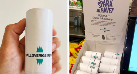 Fickaskkoppar för utdelning i en 7 Eleven-butik