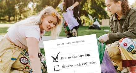 Två skräpplockare under Håll Sverige Rent-dagen 2020