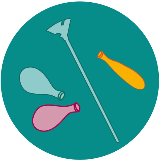 Illustration av ballongpinne i plast