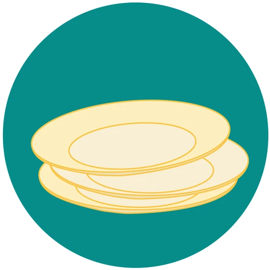 Illustration av tallrikar i engångsplast