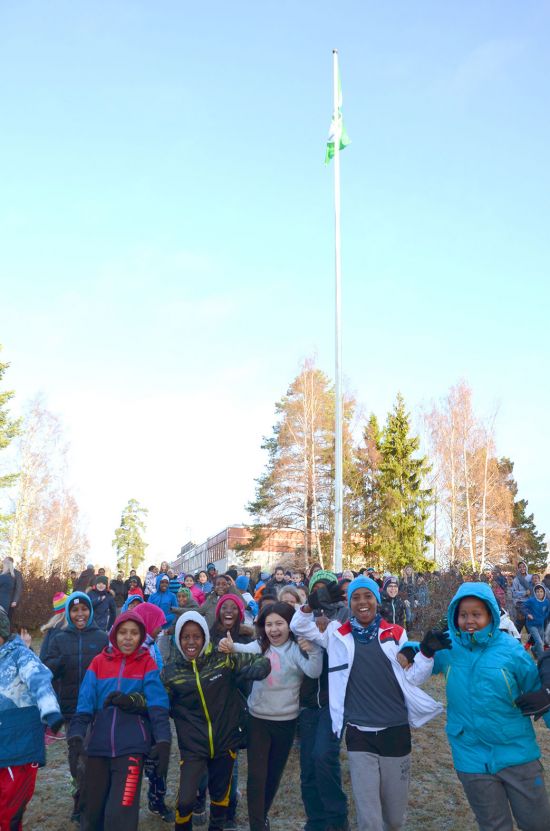 Barn på Lilla Sätraskolan, en Grön Flagg-skola i Gävle