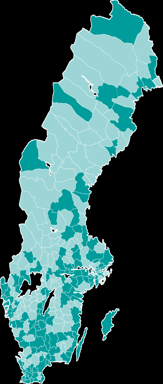 Karta över Håll Sverige Rent-kommuner