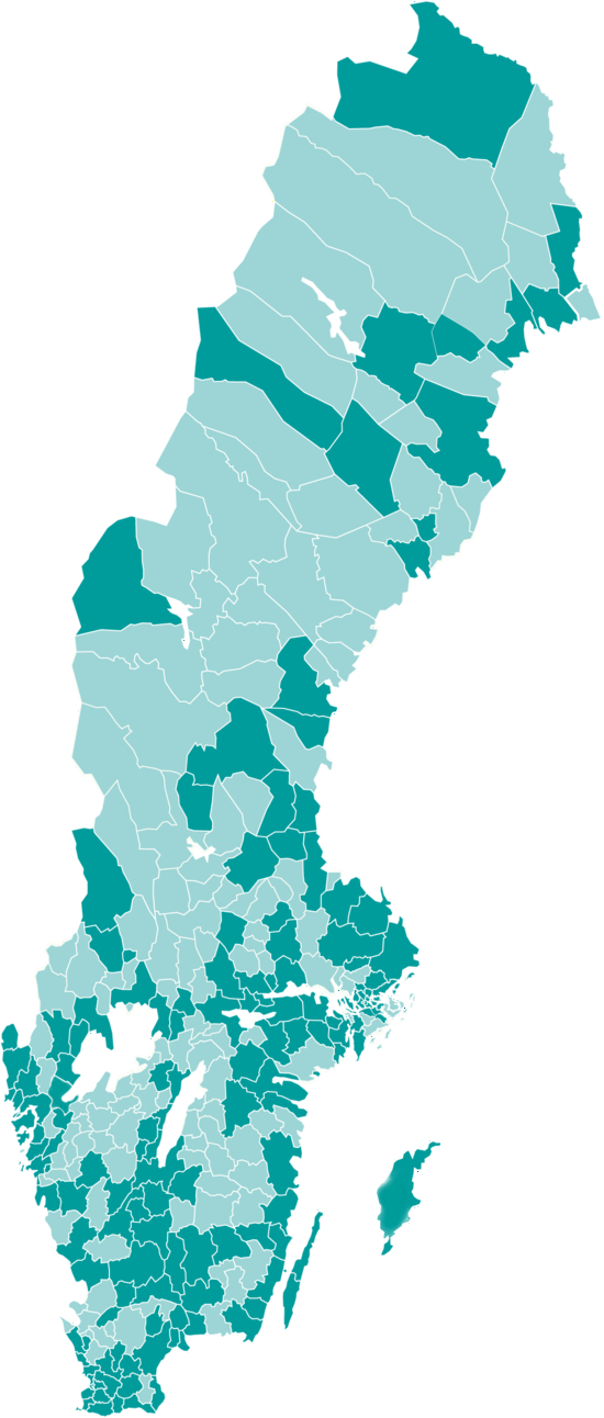 Kommuner som är medlemmar i HSR